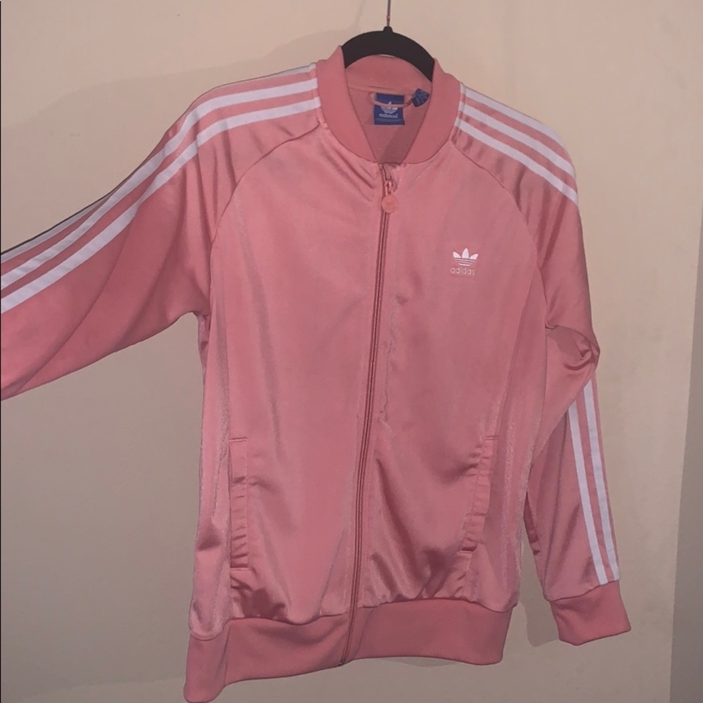 Pink adidas track suit jacket